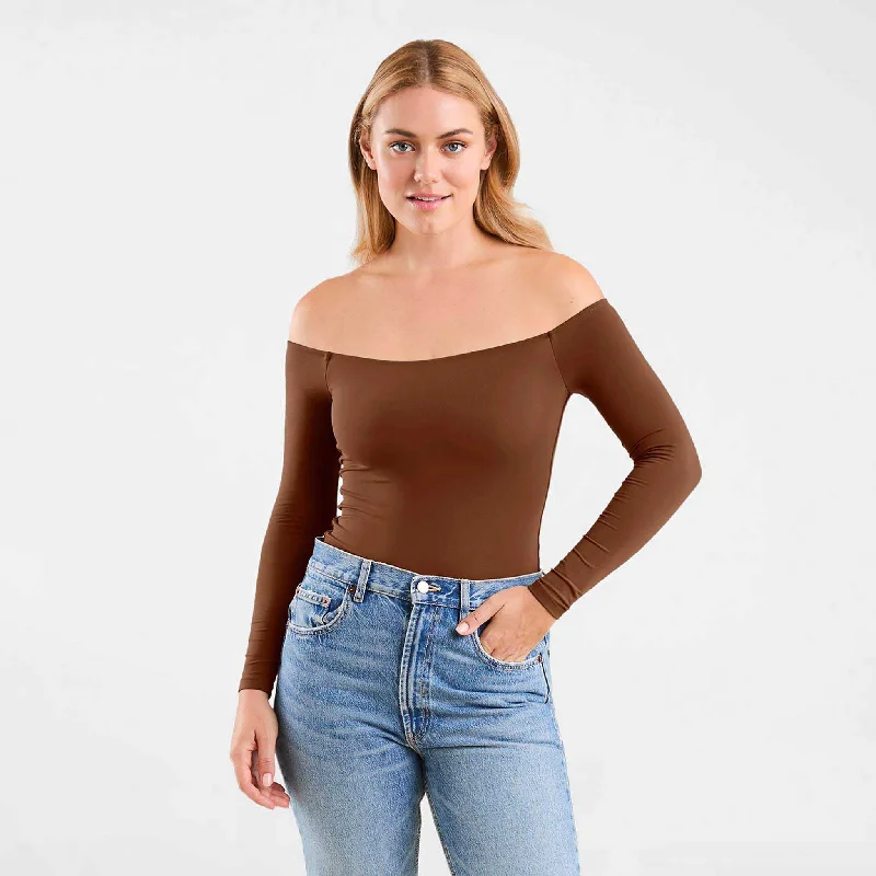 Off The Shoulder Bodysuit | Chocolate