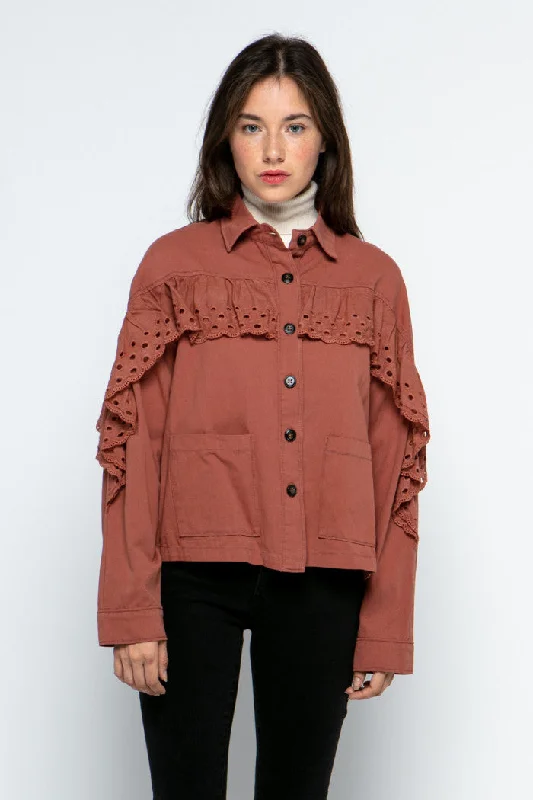 CLAY EYELET BUTTON -UP JACKET MJK8722