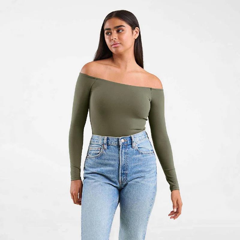 Off The Shoulder Bodysuit | Olive