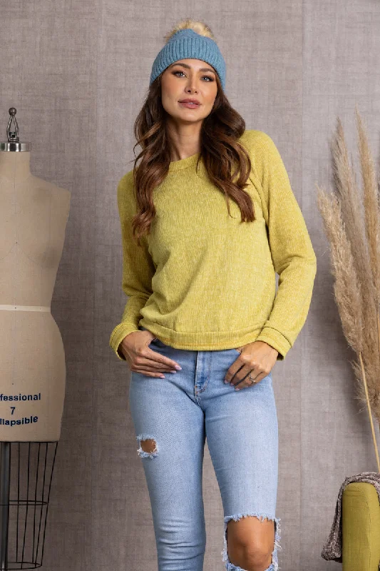 MUSTARD KNITTED LONG SLEEVE TOP TY10845