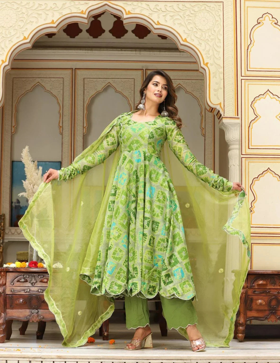 Women's English Lvy Back Less Anarkali - Lado Jaipuri