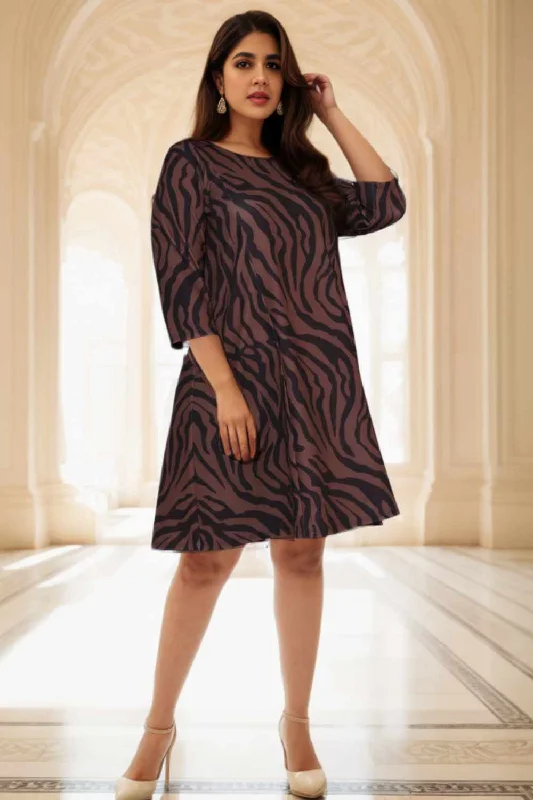 Bronze Tiger Printed Dress