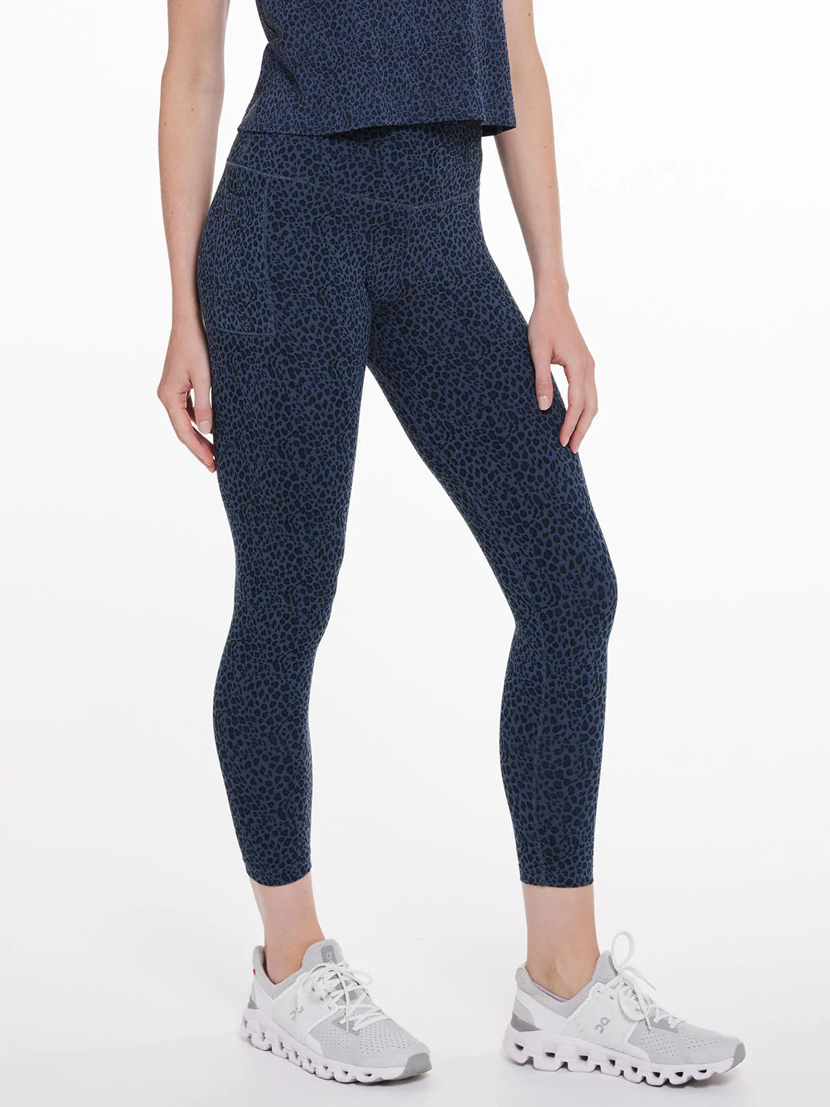 tasc ALLways 7/8 Pocket Legging Deep Indigo Leopard