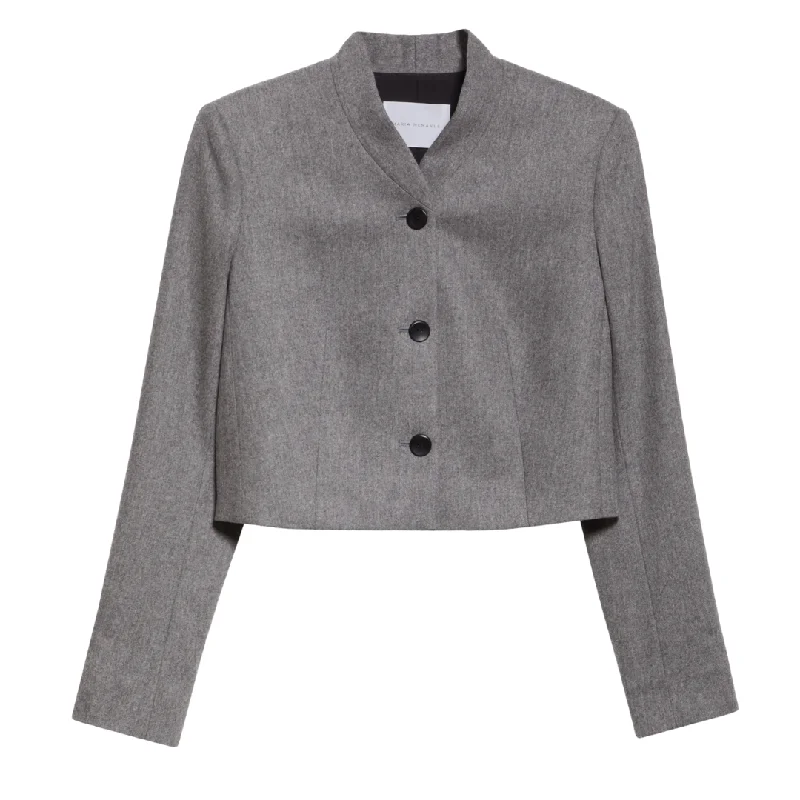 Charcoal 3 Button Cropped Blazer