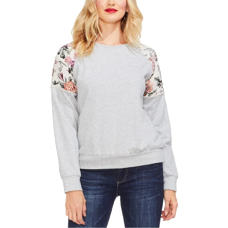 Vince Camuto Womens Mixed-Media Sweatshirt, Grey, XX-Small