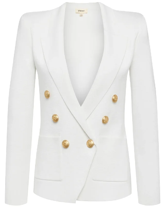 White and Gold Knit Kenzie Blazer