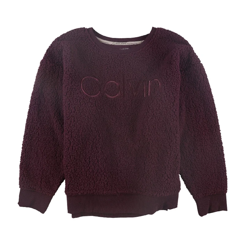 Calvin Klein Womens Logo Sweatshirt, Purple, 2X