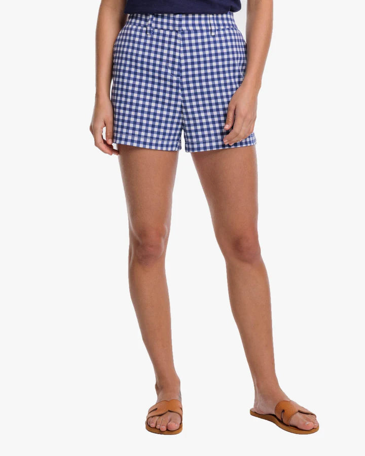 Southern Tide Inlet Gingham Performance Short Nautical Navy