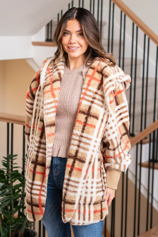 Flannel Plaid Sherpa - Taupe Mix