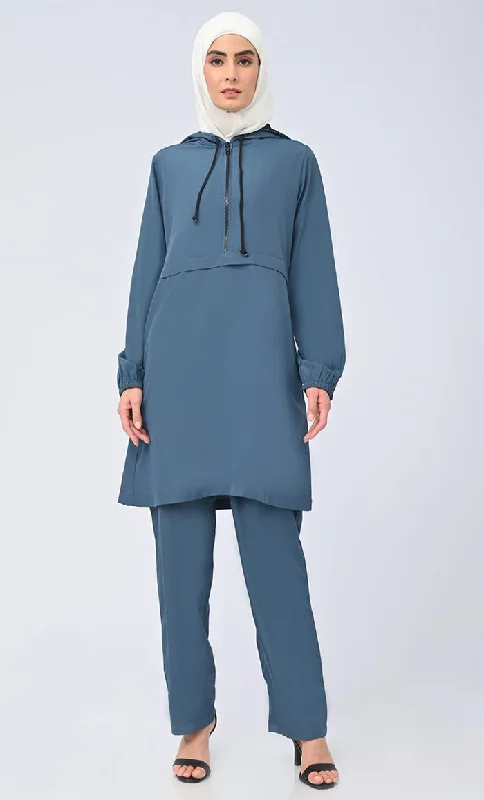 Women's Modest Islamic Kashibo Hooded Set With Pockets