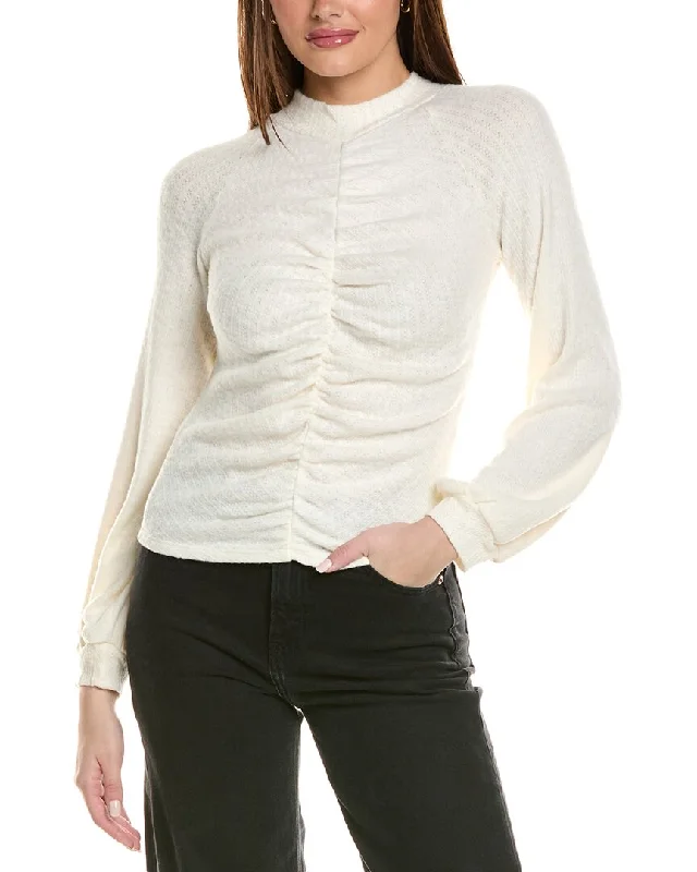 Project Social T L'Amour Ruched Cozy Mock Neck Top