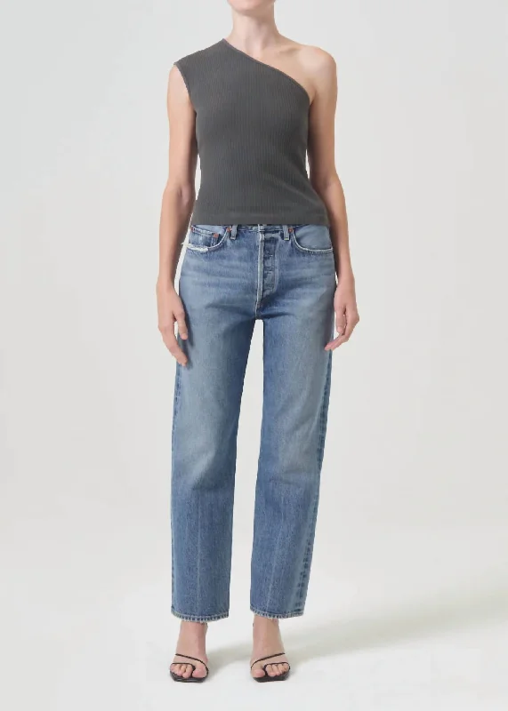 90S High Rise Straight Jeans In Hooked