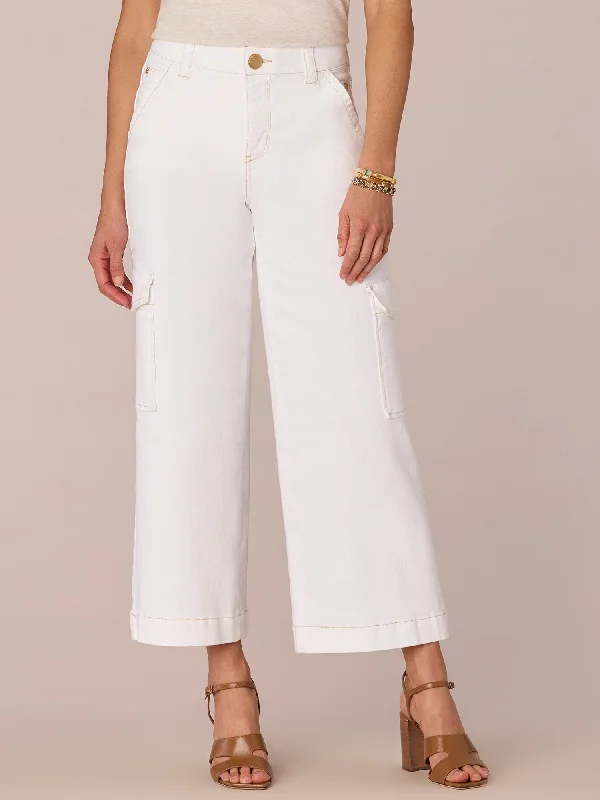 "Ab"solution High Rise Cargo Pocket Cropped Wide Leg Pant