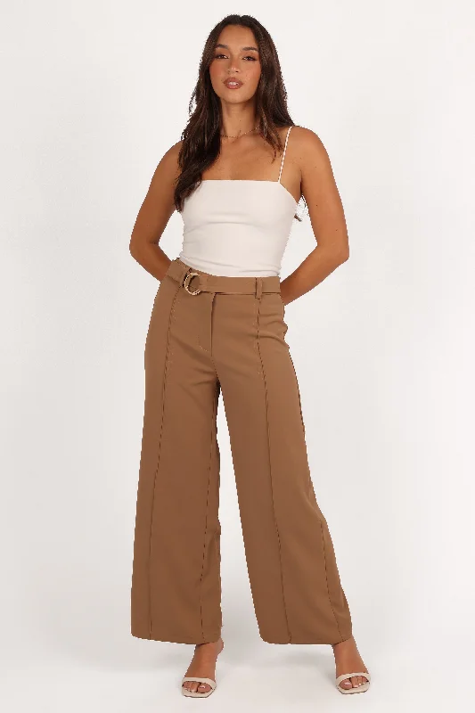 Elaine Belted Pant - Mocha