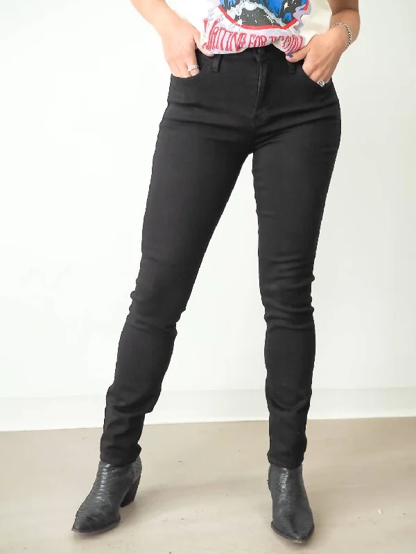 Longer Length Slim Straight Jean In Black