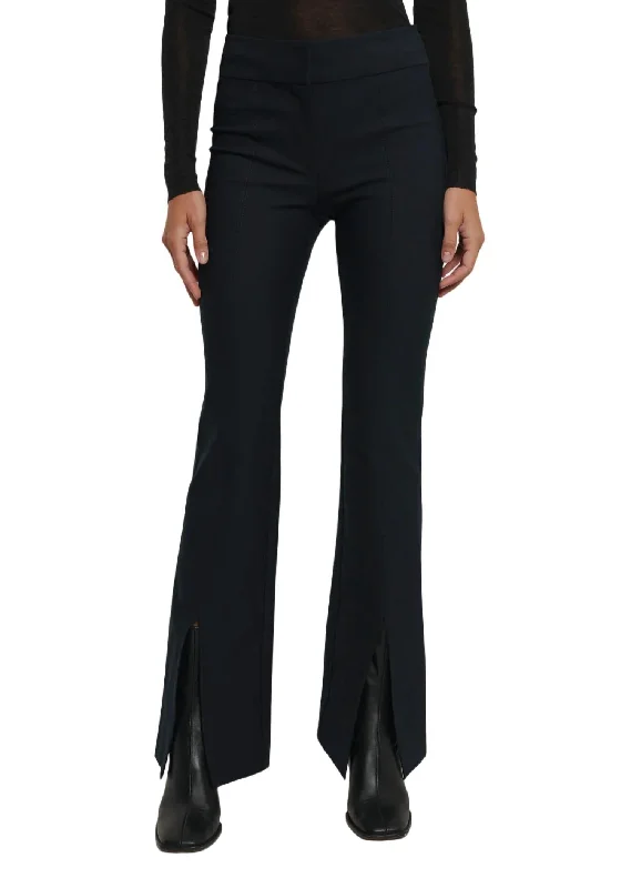 Maeve Front Slit Trousers In Black