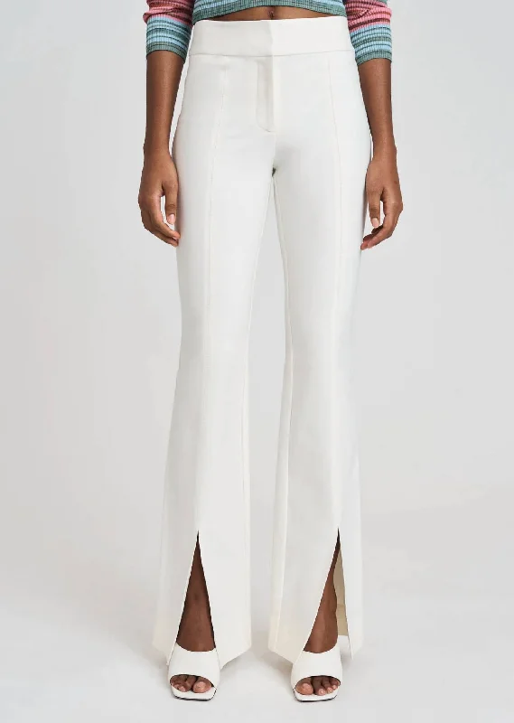 Maeve Front Slit Trousers In Soft White