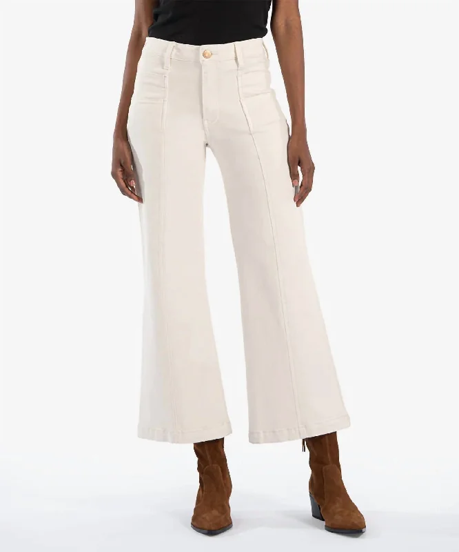 Meg High Rise Wide Leg Jeans In Ecru