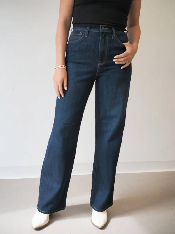 Retro Wide Straight Jean In Dark Denim