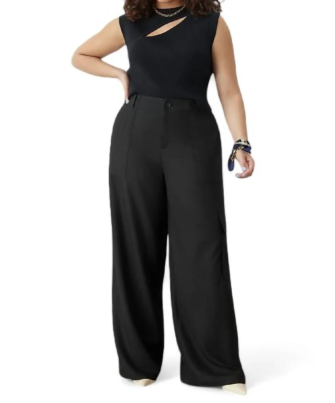 Utility Wide Leg Pants In Black