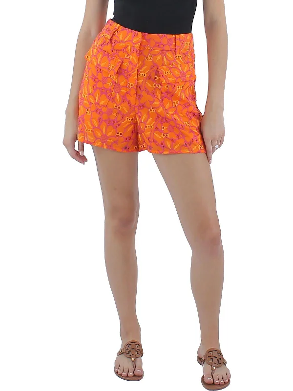 Womens Embroidered Cotton Casual Shorts