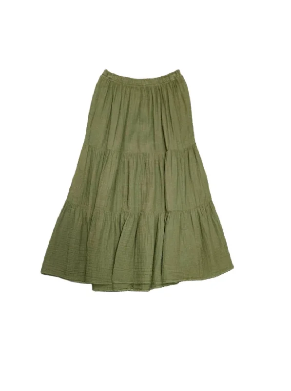 Danielle Cotton Gauze Skirt In Clover