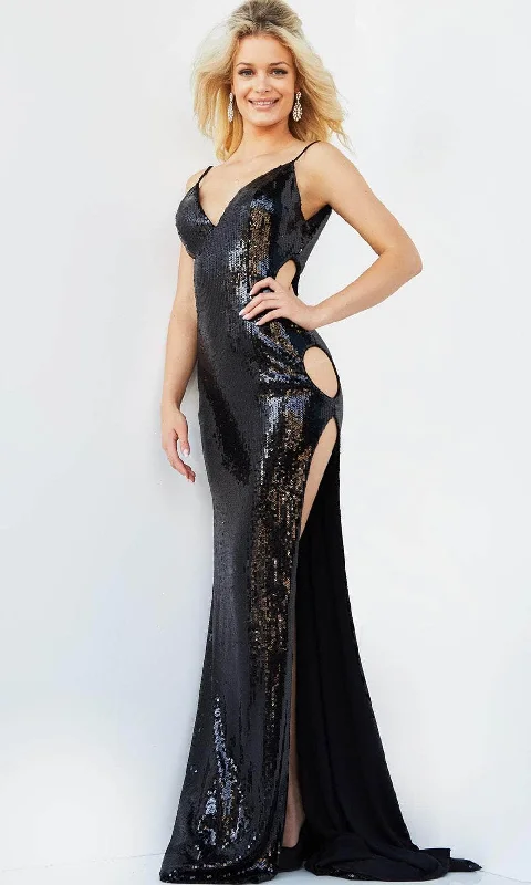 Jovani 07532 - V-Neck Cutout Sequin Prom Dress