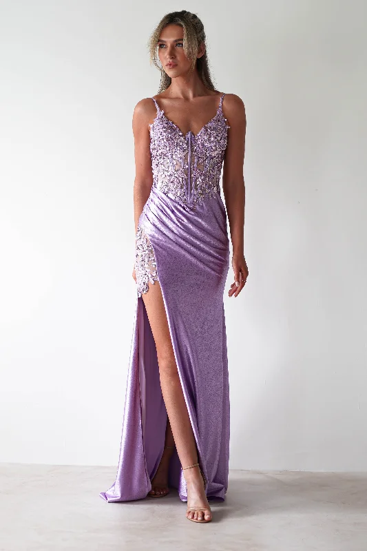 Regina Embellished Bodice Gown | Lavendar