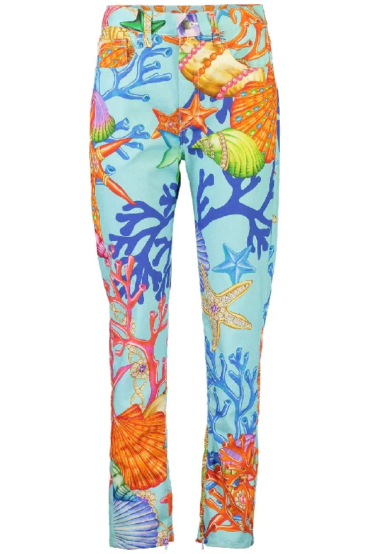 Amalfi Sea Print Hemp Jeans