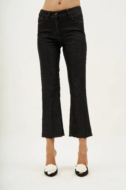 Capri Denim Black Pants