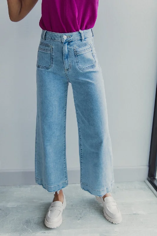 Ceros: Florence Light Wash Wide Leg Jeans