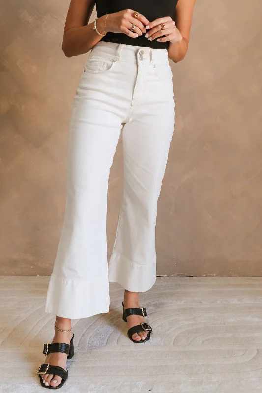 Cienna Cream Cropped Wide Leg Pants