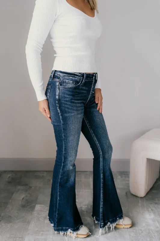 Rooted Denim: Leah Dark Wash Flare Leg Jeans